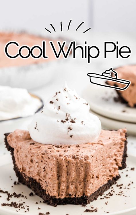 Cool Whip Pie - Pass the Dessert Pudding Cool Whip Pie, Pudding And Cream Cheese, Cool Whip Pudding, Cool Whip Pie, Cool Whip Pies, Chocolate Pie Crust, Dessert Pies, Cool Whip Desserts, Baking Recipes Pie