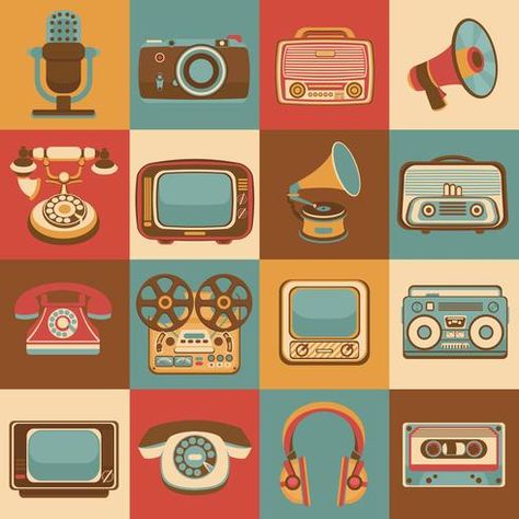 Radio Microphone, Vintage App, App Ikon, Vintage Logos, Radio Vintage, Deco Retro, Vintage Icons, Retro Theme, Wallpaper Vintage