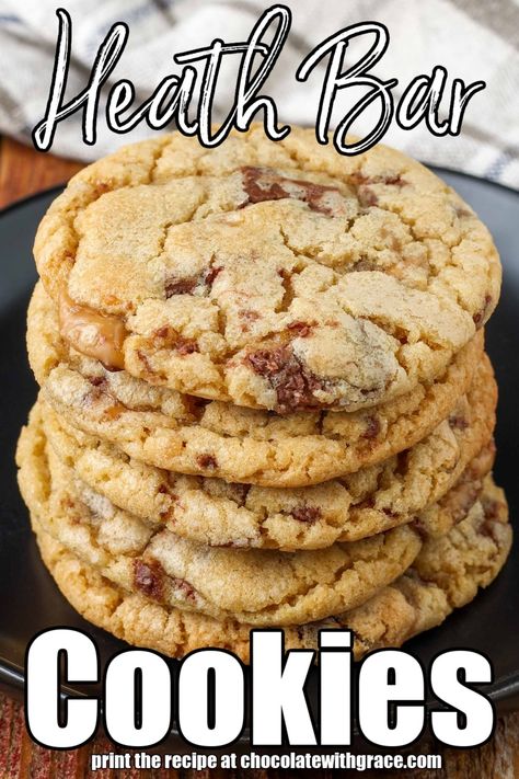 Heath Bar Cookies Mr Goodbar Cookies, Desserts With Heath Bars, Heath Bits Cookies Toffee Bars, Heath Candy Cookies, Heath Bits O Brickle Recipes, Heath Bar Brownies, Heath Bar Cookies Recipe, Heath Cookies Recipes Toffee Bits, Heath Cookies Recipes