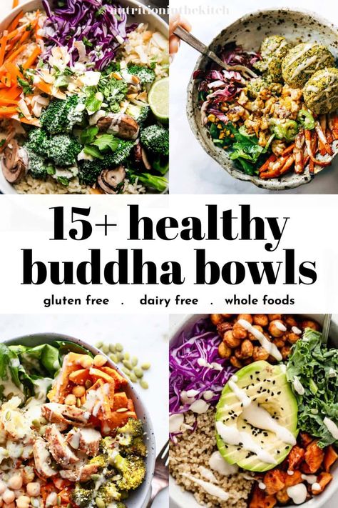 Healthy Buddha Bowl, Buddha Bowl Recipes, Salad Bowl Recipes, Buddha Bowls Recipe, Vegan Buddha Bowl, Healthy Bowls Recipes, Dressing Ideas, Buddha Bowls, Healthy Bowls