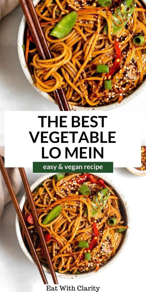 Healthy Lo Mein Recipe, Low Mein Recipe, Best Lo Mein Recipe, Lomein Recipes, Vegetable Lo Mein Recipe, Berry Trifle Recipe, Vegetarian Lo Mein, Vegan Chinese Food, Veggie Lo Mein