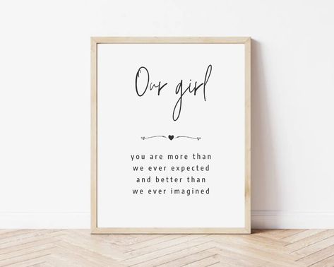 GIRL NURSERY QUOTE 'our Girl' is a Special Baby Girl - Etsy Newborn Quotes Girl, Nursery Quotes Girl, Baby Card Quotes, Baby Room Signs, Newborn Quotes, Girl Nursery Wall Art, Nursery Prints Girl