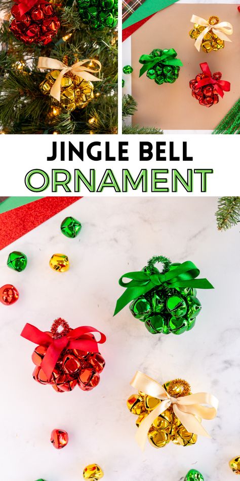 3d Christmas Crafts, Jingle Bell Crafts, Jingle Bell Ball, Kids Ornament, Snowman Crafts Diy, Easy Christmas Ornaments, Christmas Crafts For Adults, Christmas Crafts For Kids To Make, Real Christmas