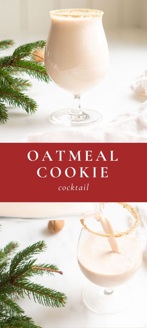 An Oatmeal Cookie cocktail is a delicious drink that tastes just like its namesake. The Oatmeal cookie shot, a favorite of mine because of the delicious and distinct flavor, can be made to serve one or many with my easily adaptable recipe. #cocktail #dessertcocktail #christmas #cinnamonschnapps #kahlua #irishcream Oatmeal Cookie Drink, Ice Cream Cocktail, Kahlua Drinks, Cookie Shot, Healthy Lemonade, Snowballs Recipe, Ice Cream Cocktails, Cookie Shots, Spiked Hot Chocolate