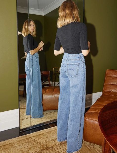 Looks Jeans, Look Jean, High Waisted Flare Jeans, Jean Flare, High Waisted Flares, Winter Trends, High Waisted Jeans, 가을 패션, Looks Style