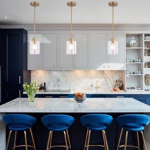 Kitchen Island Modern Farmhouse, Brass Pendant Lights Kitchen, Brass Pendant Lights, Kitchen Island Modern, Pendant Lights Kitchen Island, Kitchen Sink Lighting, Lights Kitchen Island, Pendant Lights Kitchen, Kitchen Cabinet Inspiration