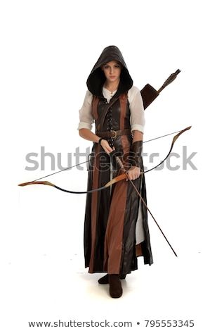 Archer Pose, Archery Poses, White Studio Background, Bow Pose, Action Pose Reference, People Poses, Bow And Arrow, Standing Poses, Human Poses Reference