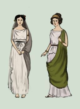 Archaic Greece by Tadarida Ancient Greece Women Clothing, Greece Culture Clothes, Greek Clothes Women, Peplos Greek, Chiton Greek, Greek Peplos, Tadarida Deviantart, Doric Chiton, Ancient Greece Women