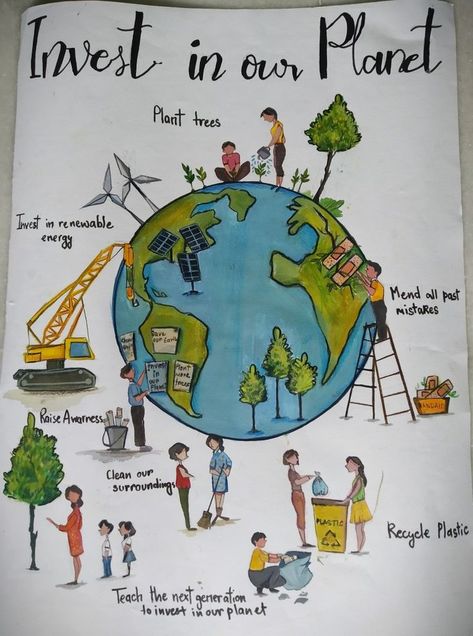 Save Water Chart Ideas, Sustainable Environment Posters, Life Style For Environment Drawing, Environment Day Chart Ideas, Lifestyle For Environment Poster, Swachhta Drawing, Best Drawing Ideas For Competition, June 5 Environment Day Poster Ideas, We Are Pro Planet People Painting