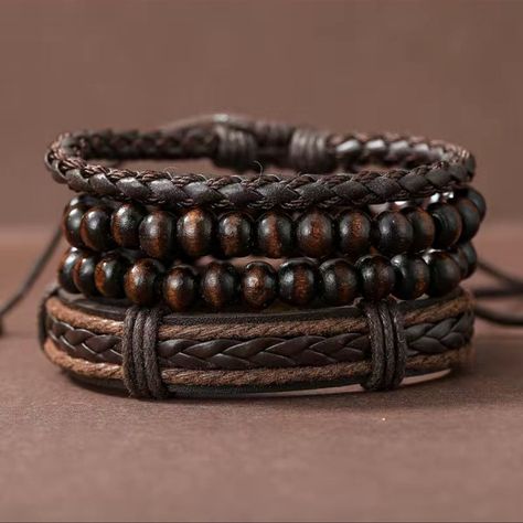 - Discover a stylish and sustainable way to accessorize your look with our collection of . Made from high-quality materials, our bracelets are durable and comfortable to wear. #vegan #mensfashion https://whispers-in-the-wind.com/discover-the-latest-mens-accessory-trends-for-2024/?silver-plated-bracelet-wristband Brown Jewelry, Wooden Bracelet, Wood Bracelet, Stylish Bracelet, Braided Leather Bracelet, Mens Leather Bracelet, Stackable Bracelets, Mens Trends, Mens Accessories Jewelry