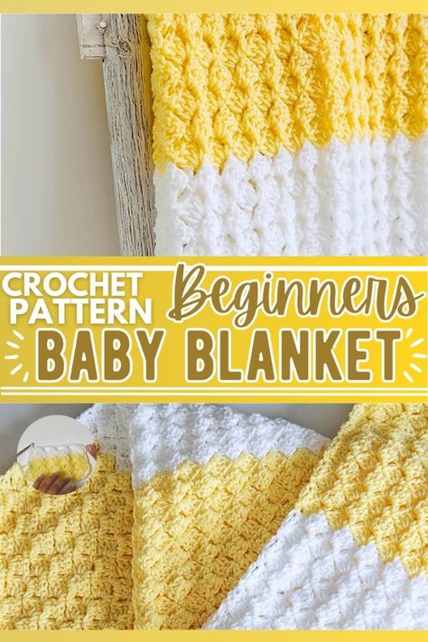 In this video tutorial, learn how to crochet a beginner-friendly baby blanket that has a modern and simple stitch pattern. Using just two colors of worsted-weight yarn, an H8 (5 mm) crochet hook, a yarn needle, and scissors, you can make this cozy blanket for your little one. The unique feature of this blanket is its simplicity; after the setup row, you only need to remember a single-row pattern, making it perfect for beginners. Cute Crochet Blanket Patterns Free, Crochet Blanket Patterns Easy Fast, Super Simple Crochet Patterns, Quick Easy Crochet Blanket Pattern Free, Quick Crochet Baby Blanket Free Pattern, Quick Baby Blanket Crochet, Crochet Easy Baby Blanket, Easy Crochet Baby Blanket Free Pattern, Free Crochet Baby Blanket Patterns