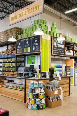 Dwell | At Home in the Modern World: Modern Design & Architecture Paint Store Display Retail, Paint Shop Interior Design, Paint Display, Manchester Tan, Hardware Stores, Paint Store, Store Signage, Tools Shop, Painting Colors