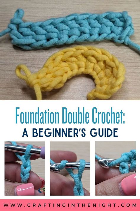 Foundation double crochet (FDC) is a technique that allows you to create clean, even, and consistent stitches without having to use a foundation chain. In this article, I will guide you through the stitch step-by-step, provide tips and tricks for mastering the technique, and offer examples of how you can use it in your crochet projects. #tutorials #guide #tutorialsdiy #diy #craftinginthenight Fhdc Crochet Stitch, Foundation Chain Double Crochet, Foundation Double Crochet Tutorials, Crochet Joining Techniques Stitches, Crochet Projects Tutorials, Double Crochet Foundation Chain, Double Stitch Crochet, Double Crochet Tutorial, Foundation Double Crochet