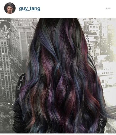 Oil Slick Hair Color, Oil Slick Hair, Hair Colour For Green Eyes, Slick Hair, Best Ombre Hair, Mermaid Hair Color, Rainbow Hair Color, Guy Tang, Coily Hair