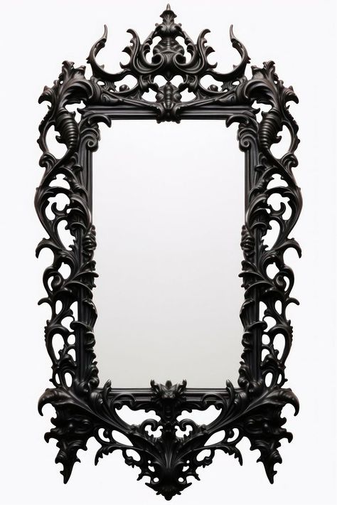 Gothic mirror frame black. | premium image by rawpixel.com Gothic Mirror Frame, Espejos Aesthetic, Mirror Png, Simply Plural, Gothic Frame, Gothic Mirror, Gothic Decor Bedroom, Gothic Pictures, White Gothic