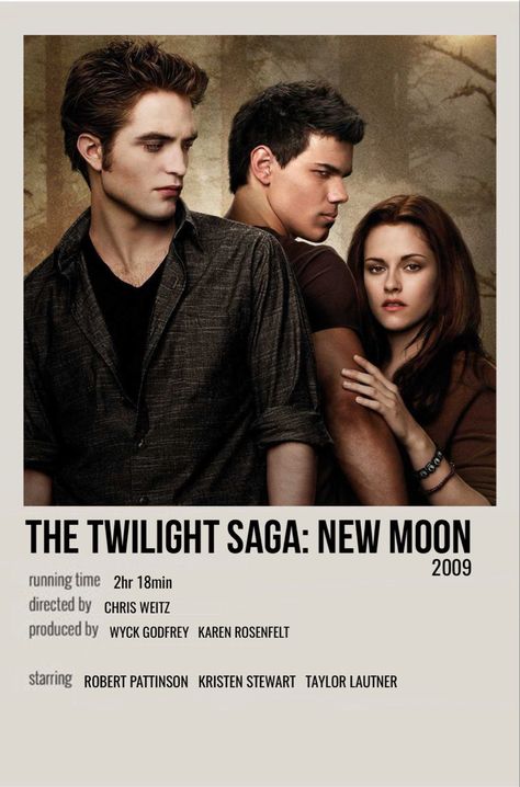 minimal polaroid movie poster for the twilight saga: new moon Twilight Saga Movie Posters, New Moon Movie Poster, Twighlight Movie Poster, The Twilight Saga Poster, Twilight Poster Polaroid, Twilight Film Poster, Twilight New Moon Poster, Twilight Movie Poster Aesthetic, Twilight Room Poster