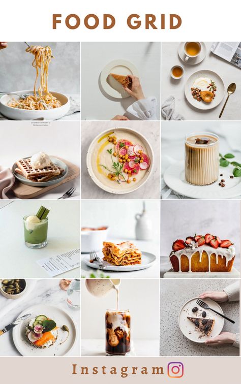 Food feed inspiration 
. Aesthetic food feed
. Business food feed inspo 
. Instagram feed ideas
. Food grid planner for instagram post
. Instagram feed ideas for food blogger Food Blogger Instagram Feed, Food Photography Instagram Feed, Food Page Instagram, Food Instagram Feed Ideas, Instagram Food Photography, Chef Instagram Feed, How To Take Aesthetic Food Pictures, Aesthetic Food Instagram Feed, Food Blog Instagram Feed