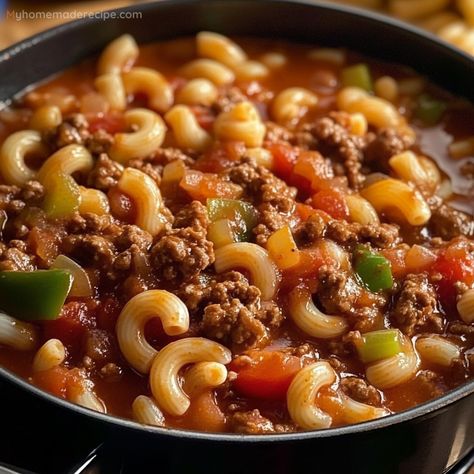 Easy Goulash - A Hearty One-pot Dinner Quick Pasta Recipes Ground Beef, Dinner Ideas Goulash, Recipe Ideas For Ground Beef, The Best Goulash Recipe, Easy Recipe For Ground Beef, One Pot Goulash Recipes, Recipe For Goulash Ground Beef, Noodle Goulash, Hearty One Pot Meals