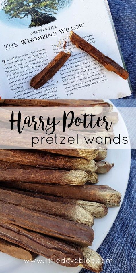 magical and edible Harry Potter wands #HarryPotter   #recipeideas  #magicwand Chocolate Dipped Pretzel Rods, Harry Potter Wands, Harry Potter Bday, Chocolate Covered Pretzel Rods, Harry Potter Theme Party, Harry Potter Food, Pretzel Rods, Harry Potter Decor, Harry Potter Wand