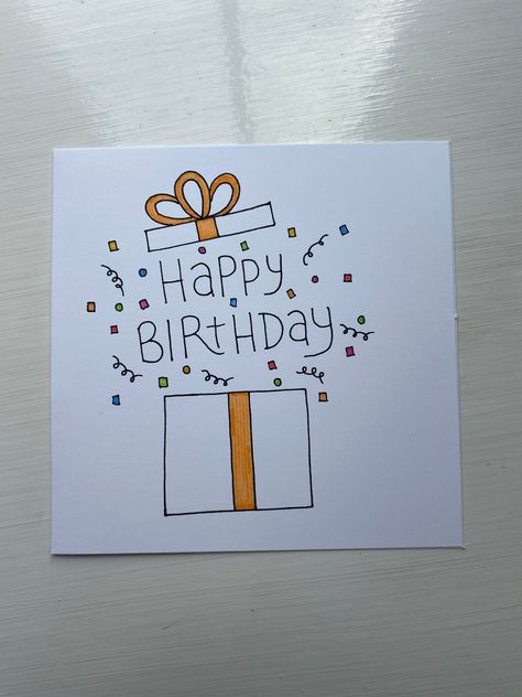 Happy Birthday Card! Fast Birthday Cards, Card Ideas Easy Birthday, Ideas For Happy Birthday Cards, Cards For Happy Birthday, Handmade Card Birthday, How To Make A Cute Birthday Card, Cute Card For Birthday, Easy Diy Bday Cards, Happy Birthday Easy Card