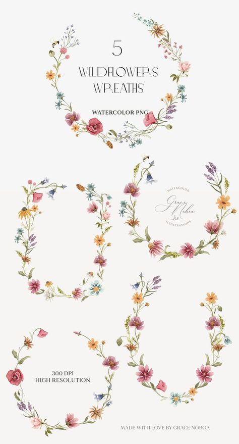 Baby pattern paper Wild Flowers Invitation, Wedding Graphic Design Illustration, Summer Illustration Design, Flower Frame Illustration, Spring Flower Border, Flower Frame Background, Wildflower Graphic, Watercolor Flower Frame, Watercolor Borders