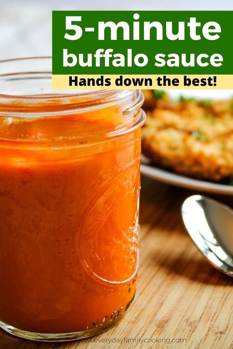 Easy Homemade Buffalo Sauce, Chicken Wing Sauce Recipes, Buffalo Sauce Recipe, Hot Wing Sauces, Wing Sauce Recipes, Chicken Wing Sauces, Homemade Buffalo Sauce, Dip Sauce, Hot Sauce Recipes