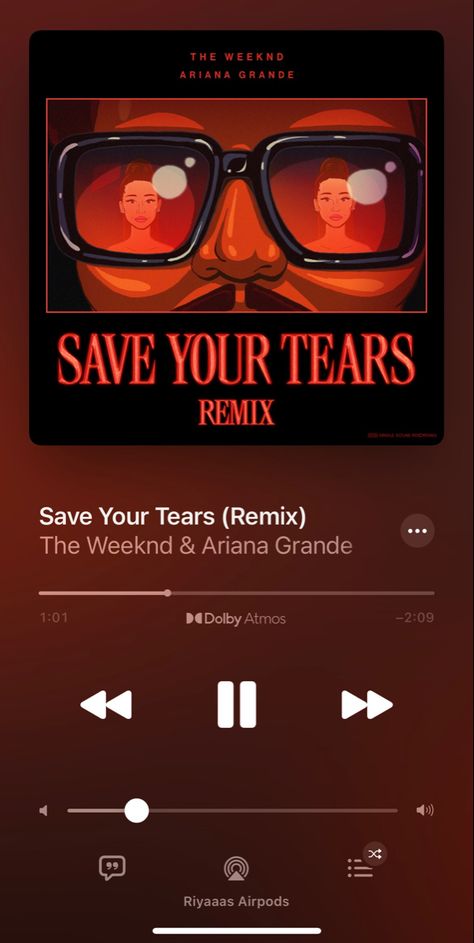 Save Your Tears Remix Ariana Grande, The Weeknd Ariana Grande, Weeknd Ariana Grande, Save Your Tears, Favorite Lyrics, The Weeknd, Music Playlist, Shades Of Red, Save Yourself