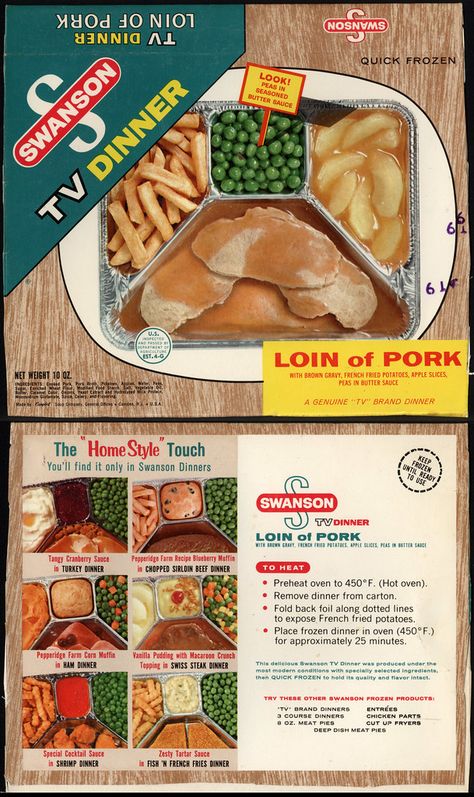 Essen, Swanson Tv Dinner, Loin Of Pork, Turkey Dressing, Dinner Box, Brady Bunch, Tv Dinner, Salisbury Steak, Cucumber Recipes