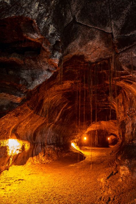 #hawaii #island #lava #tube #thurston #nahuku #outdoors #nature #explore #reopening #hawaii-volcanoes-national-park #discover Red Cave Aesthetic, Inside A Volcano, Volcano Village, Volcano House, Dragon Kingdom, Man Vs Nature, Hawaii Magazine, Fire Demon, Lava Tubes