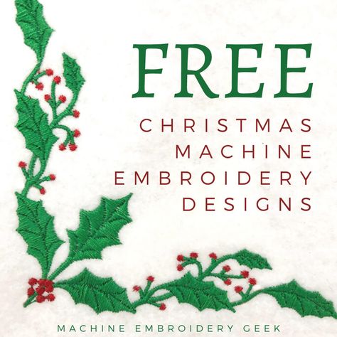 Free Christmas embroidery designs https://www.machineembroiderygeek.com/free-christmas-embroidery-designs/ Free Christmas Embroidery Designs, Embroidery Machine Patterns Free, Christmas Embroidery Patterns Free, Machine Embroidery Christmas Ornaments, Embroidery Christmas Gifts, Christmas Machine Embroidery Designs, Brother Embroidery Design, Christmas Tree Embroidery Design, Embroidering Machine