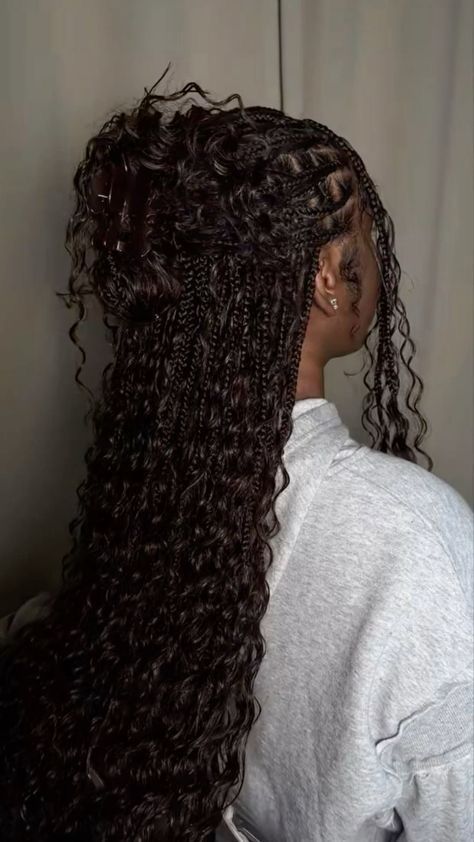 Bohemian Braided Hair, Boho Braided Hairstyles, Romantic Waves, Boho Knotless, Bohemian Braids, Box Braids Hairstyles For Black Women, Cute Box Braids Hairstyles, Protective Hairstyles Braids, Pretty Braided Hairstyles