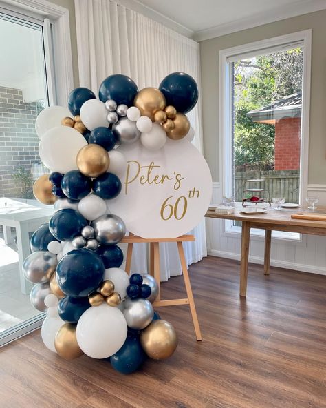 Work Party Themes Events, Easel With Balloon Garland, Easel Balloon Garland, Baby Chef Photo, Easy Balloon Decorations, Balloon Easel, Chef Photo, Baloon Garland, 60 Balloons