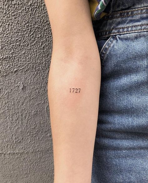 27 Tattoo, Number Tattoo Fonts, Date Tattoos, Number Tattoos, Tattoo Font, Dainty Tattoos, Subtle Tattoos, Little Tattoos, Simplistic Tattoos