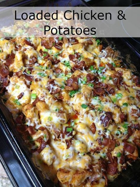 Loaded Chicken And Potatoes, Loaded Chicken, Chicken And Potatoes, Yummy Casseroles, Chicken Potatoes, Boneless Chicken Breast, Idee Pasto Sano, Main Dish Recipes, Meatloaf