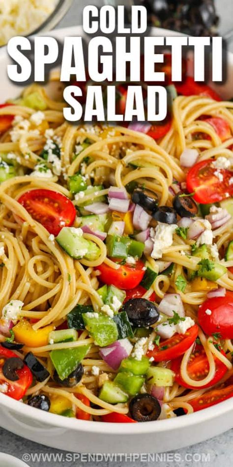 Spaghetti Pasta Salads, Spaghetti Salad Recipes Easy, Spaghetti Pasta Salad Recipes Cold, Spaghetti Salad Recipes Cold, Spaghetti Noodle Salad, Spaghetti Pasta Salad Recipes, Spagetti Salad Recipes Cold, Spagetti Pasta Salad, Cold Spaghetti Salad Recipes