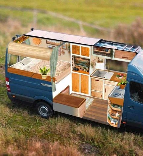 Van Conversion Layout, School Bus Camper, Custom Rv, Converted Vans, Motorhome Interior, Sprinter Conversion, Travel Camper, Kombi Home, Sprinter Van Conversion