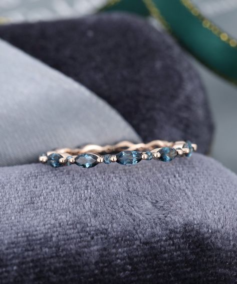 London Blue Topaz Wedding Band Women Solid 14K Rose Gold - Etsy Blue Topaz Wedding Band, Blue Wedding Band, Wedding Band Vintage, Plus Size Rings, Wedding Band Women, Sapphire Wedding Band, Rose Gold Wedding Bands, Vintage Wedding Band, Blue Topaz Stone