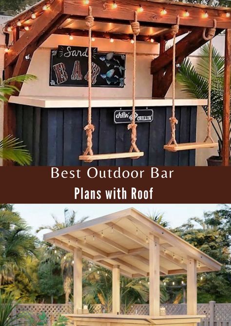 Best Outdoor Bar Plans with Roof Outside Deck Bar Ideas, Backyard Bar Bbq Area, Hot Tub Gazebo With Bar, Poolside Grilling Area, Outdoor Mini Bar Ideas Backyards, Outside Pool Bar Ideas, Outdoor Bar Plans How To Build, Diy Bar Backyard, Poolside Bar Ideas Diy