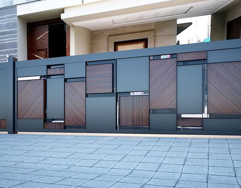 RESIDENTIAL on Behance Compound Wall Gate Design India, Acp Sheet Main Gate Design, Hpl Gate Design Modern, Apartment Gate Design Entrance, Compound Wall Gate Design Modern, Modern House Gate Design, Residential Entrance Gates Design, Parking Gate Design, Modern Gate Design Entrance