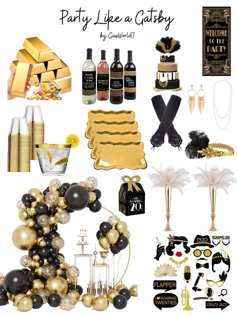 30th Birthday Roaring 20s Theme, Roaring 20s Birthday Party Decor, Gatsby Holiday Party, 30th Birthday Gatsby Theme, Gatsby Centerpiece Ideas Roaring 20s, Retro Vintage Party Theme, Great Gatsby 60th Birthday Party, Gatsby Graduation Party, Great Gatsby Birthday Party Ideas