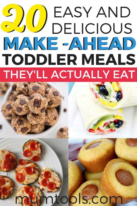 20 Make Ahead Meals Your Toddler Will Actually Eat Make Ahead Toddler Meals, Simple Toddler Meals, Easy Make Ahead Meals, Meals For Toddlers, Toddler Friendly Meals, Healthy Fruit Snacks, Easy Toddler Meals, Quick Bites, Toddler Breakfast