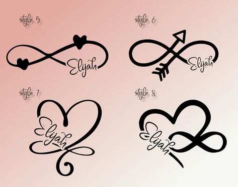 Custom Infinity Temporary Personalized Name Tattoo HEART INFINITY |  husband tattoos for women Tattoos With Mothers Name, Infinity Symbol With Heart Tattoo, Infinity Heart Tattoo With Initials, Infinity Name Tattoo My Husband, Heart With Name Tattoo Design, Infinity With Initials Tattoo, Infinity And Heart Tattoo Design, Infinity Symbol Tattoo With Names, Husband's Name Tattoo For Women