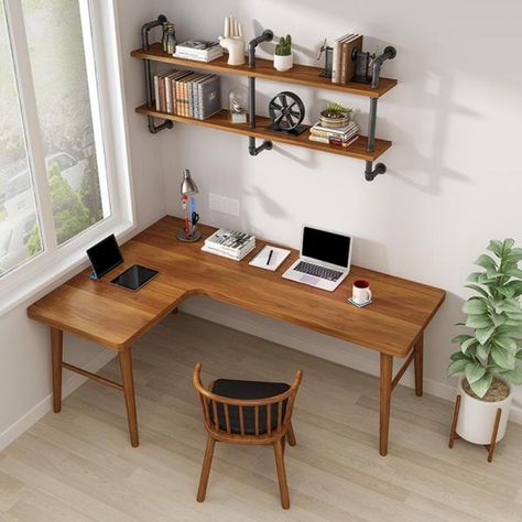 Corner Writing Desk, Contemporary Office Desk, Solid Wood Writing Desk, Desk Modern, Writing Desk Modern, Mudroom Bench, Home Office Setup, Seat Design, Home Room Design