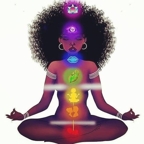 3 Simple Steps On How To Balance And Heal Your Fourth Chakra | The Brown Perfection Chakra Art, Spiritual Tattoos, Black Goddess, Black Artwork, Black Love Art, Black Cartoon, 7 Chakras, Afro Art, Black Women Art