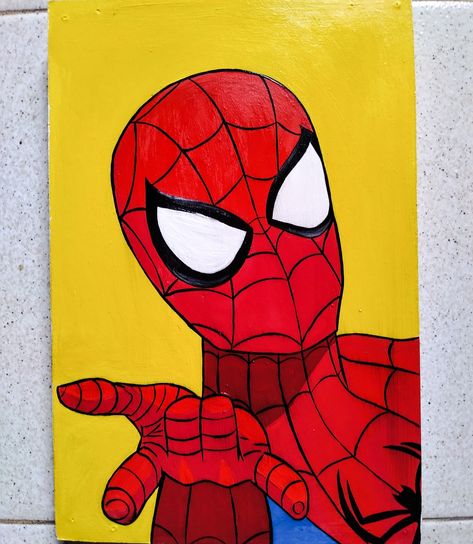 Spider Man Posca Art, Spiderman Canvas Painting Easy, Spiderman Graffiti Art, Pop Art Drawings Ideas Inspiration, Spider Man Canvas Painting, Spider Man Pointing, Spiderman Painting Easy, Spiderman Painting On Canvas, Paintings For Guys