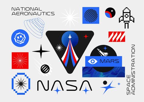 Nasa Graphic Design, Creativity Is Intelligence Having Fun, Rose Embroidery Pattern, Y2k Photos, Graphisme Design, Nasa Logo, Pop Design, Retro Futurism, Vintage Labels