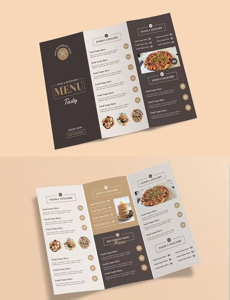 Menu Design Layout, Menu Brochure, Restaurant Brochures, Brochure Food, Menu Design Inspiration, Cafe Menu Design, Menu Card Design, Flyer Inspiration, Menue Design