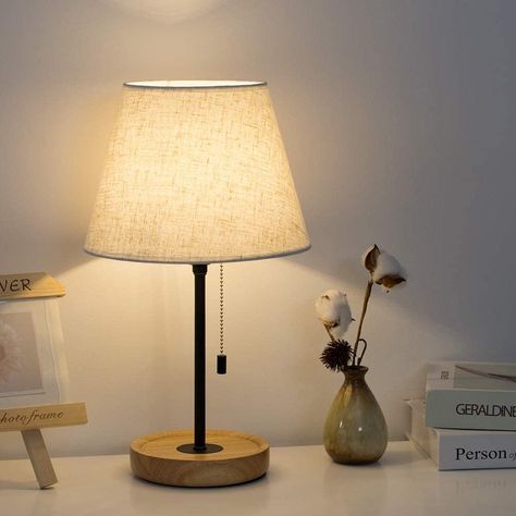 Bedroom Lamps Nightstand, Simple Nightstand, Nightstand Lamps, Simple Lamp, Lamps Bedroom, Wooden Table Lamps, Bedside Night Stands, Nightstand Lamp, Side Table Design