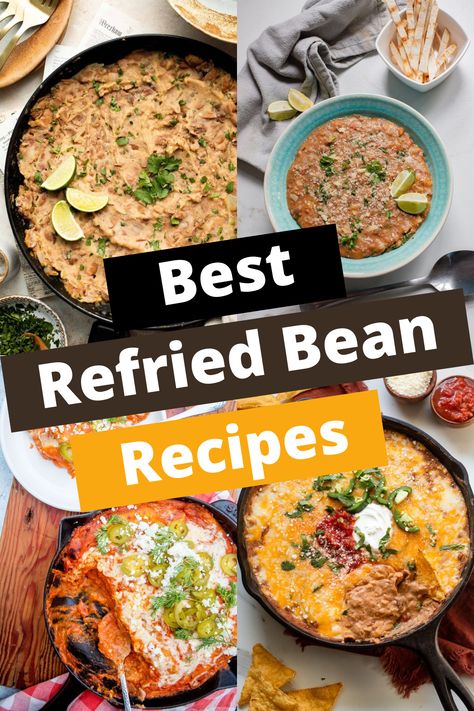 TOP 12 REFRIED BEAN RECIPES FOR MEXICAN DELIGHTS Refried Beans For A Crowd, Authentic Mexican Refried Beans, Recipes Using Refried Beans, Refried Bean Recipes, Mushroom Tostadas, Best Refried Beans Recipe, Mexican Refried Beans, Best Baklava Recipe, Bean And Cheese Enchiladas