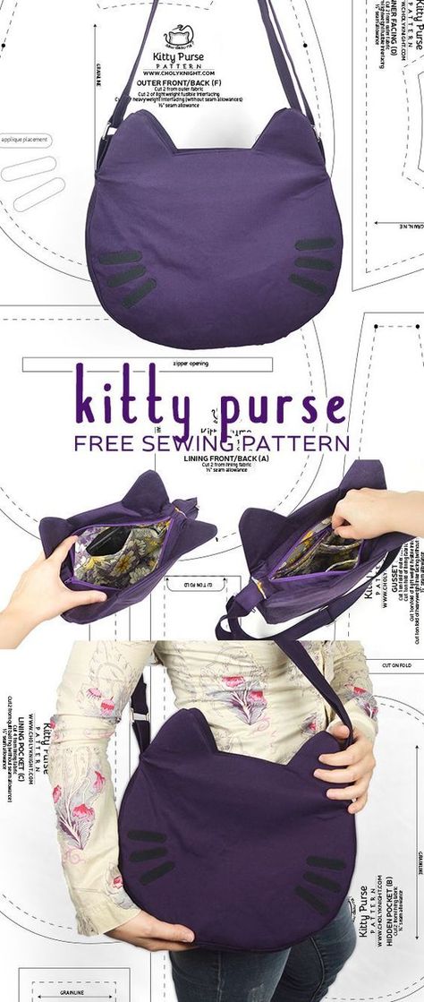 Cat Purse, Sew Ins, Trendy Sewing, Costura Diy, Diy Sewing Clothes, Sewing Projects For Beginners, Purse Patterns, Luxury Sunglasses, Sewing For Beginners